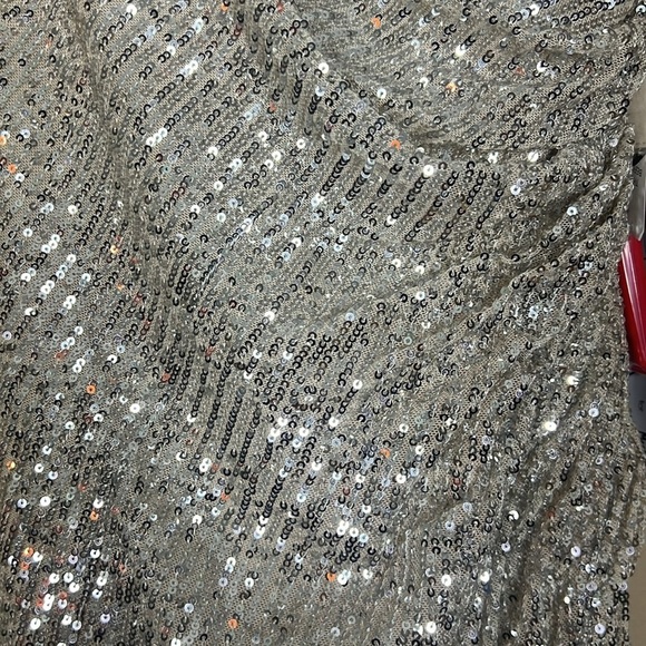 Ieena for Mac Duggal ONE-SHOULDER RUCHED SEQUINED GOWN in Nude - Picture 8 of 12